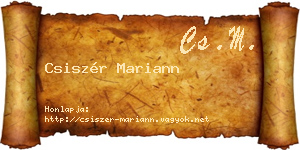 Csiszér Mariann névjegykártya