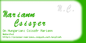 mariann csiszer business card