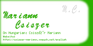 mariann csiszer business card